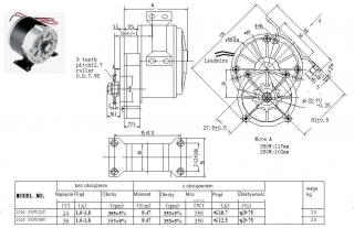 Stejnosměrný elektromotor 24V 350W s převodovkou